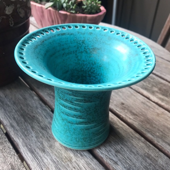 Turquoise Handmade Pottery Vase - Picture 5 of 5
